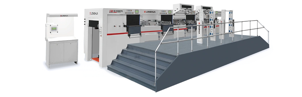 Three Station Holographic Positioning Deep Embossing Double Hot Stamping Die-cutting And Stripping Machine